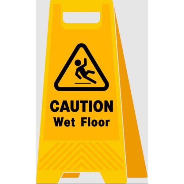 Caution Wet floor Yellow Warning Sign