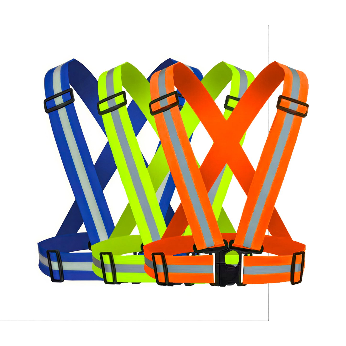 SVB56 Reflective Polyester Adjustable Cross Safety Belt High Visibility Safety Harness in Multi Colour